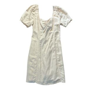 Japna Made in India NWT Cream Dress with Puff Sleeve and Tie Back